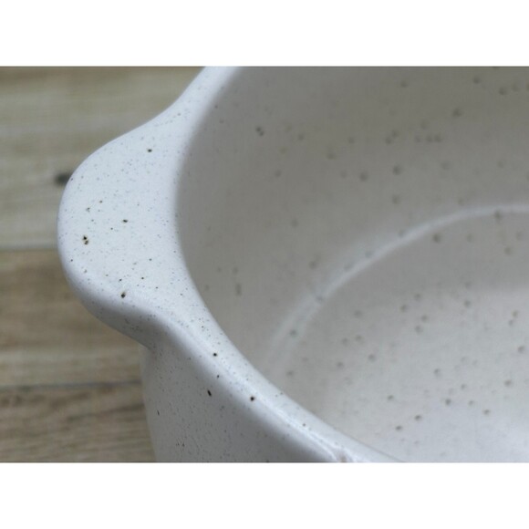 World Market Spotted Mushroom Lidded Soup Crock Gold Yellow Speckled Stoneware - Picture 12 of 14